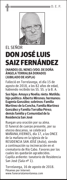 DON JOSÉ LUIS SAIZ FERNÁNDEZ