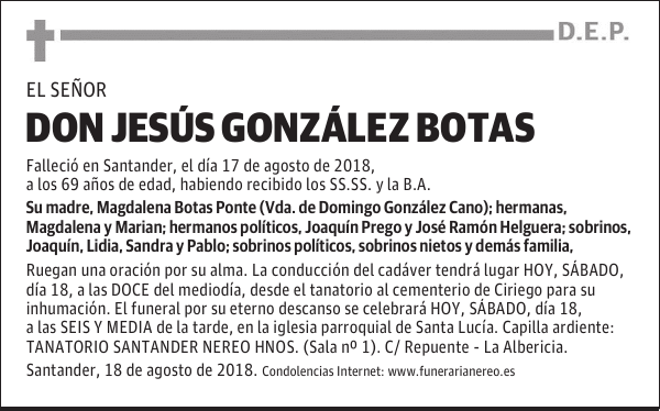 DON JESUS GONZALEZ BOTAS