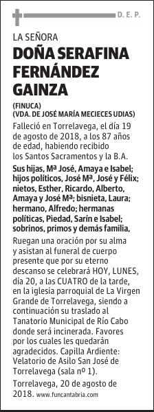 Doña Serafina Fernández Gainza