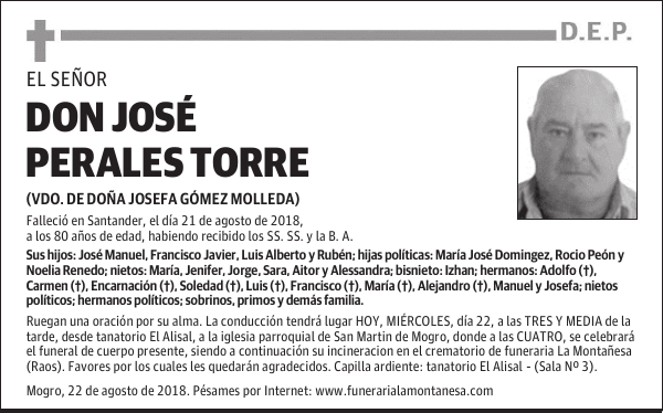 DON JOSÉ PERALES TORRE