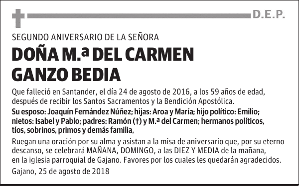 Maria del Carmen Ganzo Bedia