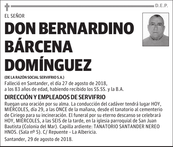 DON BERNARDINO BARCENA DOMINGUEZ