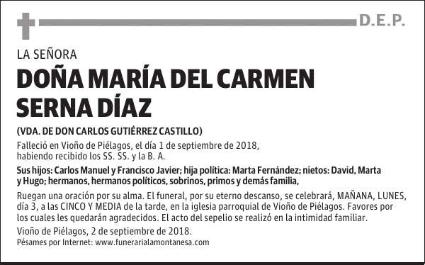 DOÑA MARÍA DEL CARMEN SERNA DÍAZ