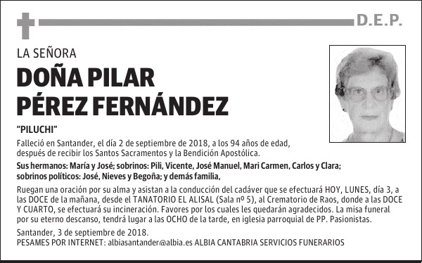 DOÑA PILAR PÉREZ FERNÁNDEZ
