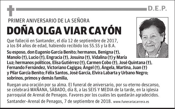 DOÑA OLGA VIAR CAYON