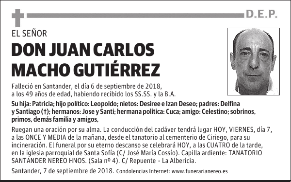 DON JUAN CARLOS MACHO GUTIERREZ