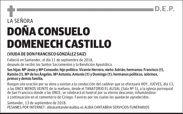 DOÑA CONSUELO DOMENECH CASTILLO