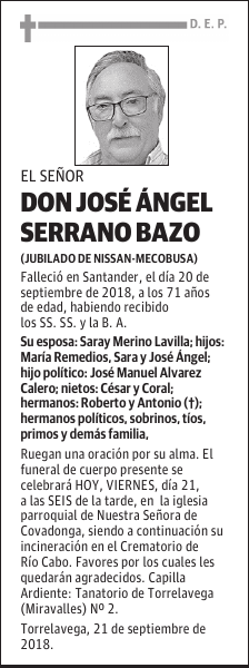 Don Jose Angel Serrano Bazo