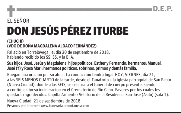 DON JESÚS PÉREZ ITURBE