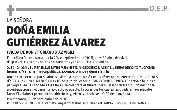 DOÑA EMILIA GUTIERREZ ALVAREZ
