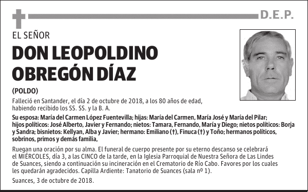 DON LEOPOLDINO OBREGÓN DÍAZ