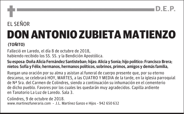 Antonio Zubieta Matienzo