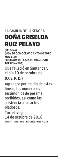 DOÑA GRISELDA RUIZ PELAYO