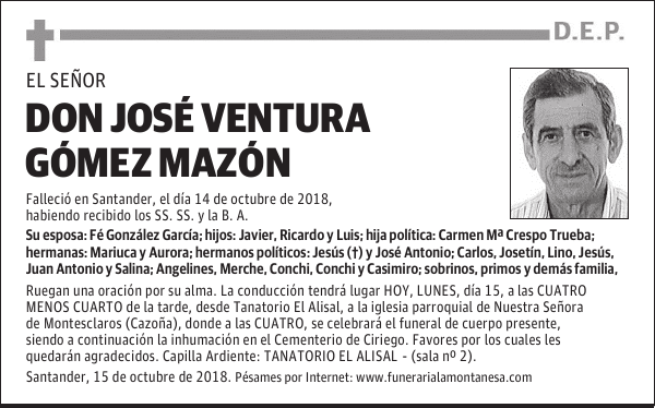 DON JOSÉ VENTURA GÓMEZ MAZÓN