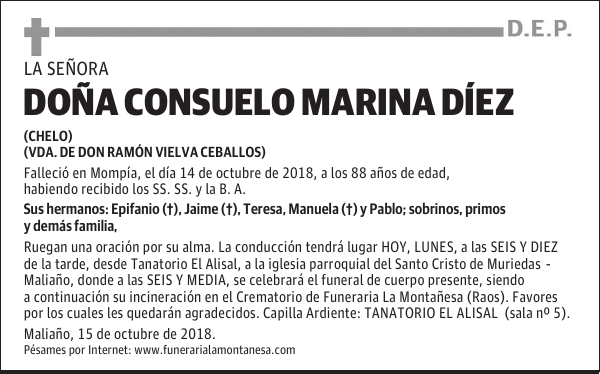 DOÑA CONSUELO MARINA DÍEZ