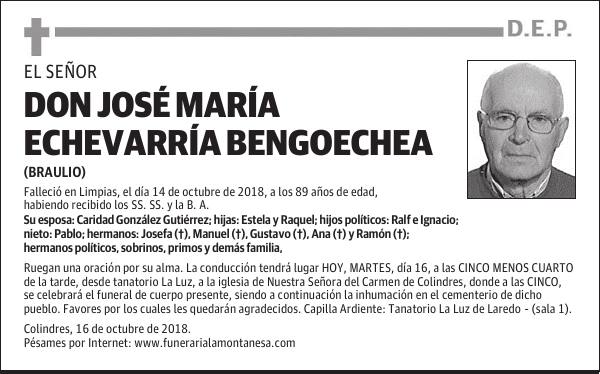 DON JOSÉ MARÍA ECHEVARRÍA BENGOECHEA