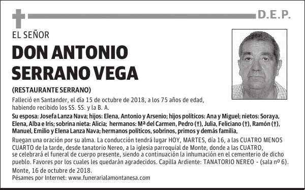 DON ANTONIO SERRANO VEGA