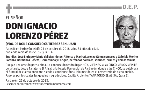 DON IGNACIO LORENZO PÉREZ