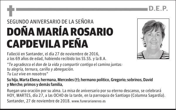 DOÑA MARIA ROSARIO CAPDEVILA PEÑA