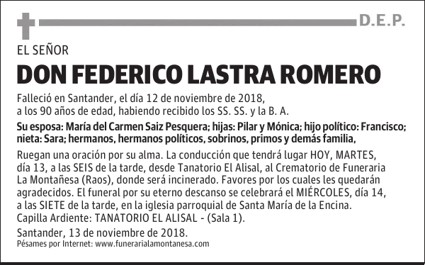 DON FEDERICO LASTRA ROMERO