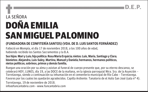 DOÑA EMILIA SAN MIGUEL PALOMINO