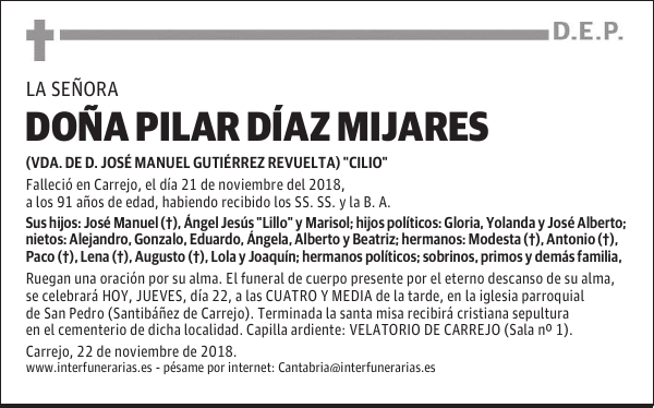 DOÑA PILAR DÍAZ MIJARES