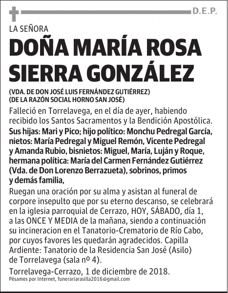 Doña María Rosa Sierra González