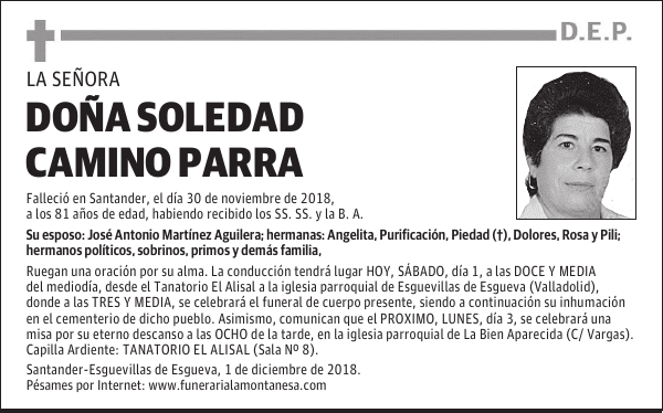 DOÑA SOLEDAD CAMINO PARRA
