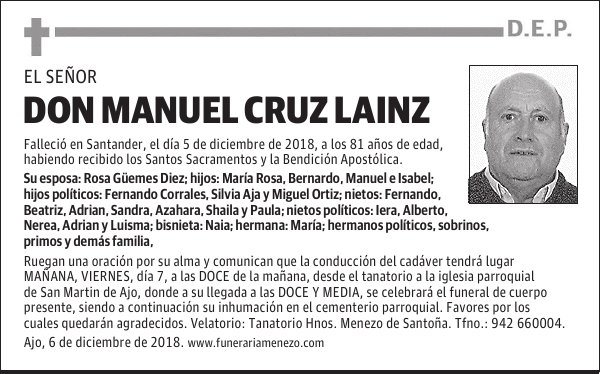 Don Manuel Cruz Lainz