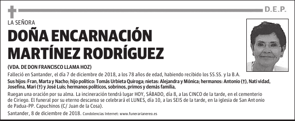 DOÑA ENCARNACION MARTINEZ RODRIGUEZ