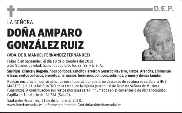DOÑA AMPARO GONZALEZ RUIZ