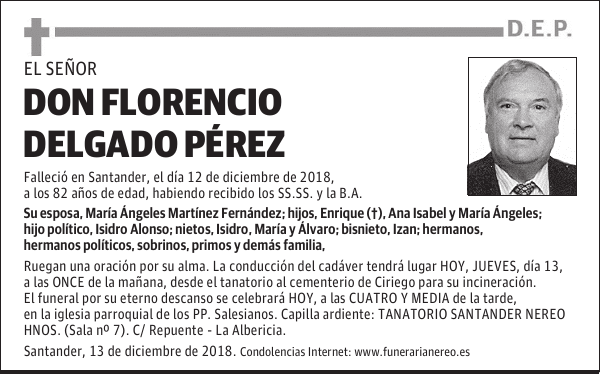 DON FLORENCIO DELGADO PEREZ