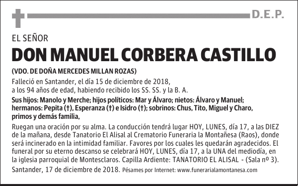 DON MANUEL CORBERA CASTILLO