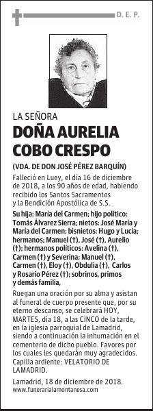 Dª. AURELIA COBO CRESPO