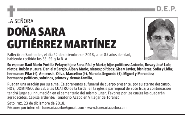 DOÑA SARA GUTIÉRREZ MARTÍNEZ