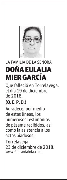 DOÑA EULALIA MIER GARCÍA