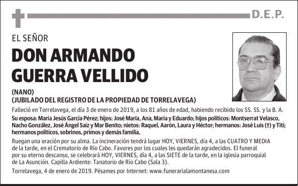 DON ARMANDO GUERRA VELLIDO