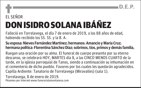 DON ISIDRO SOLANA IBÁÑEZ