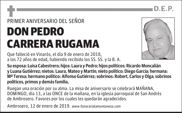 DON PEDRO CARRERA RUGAMA