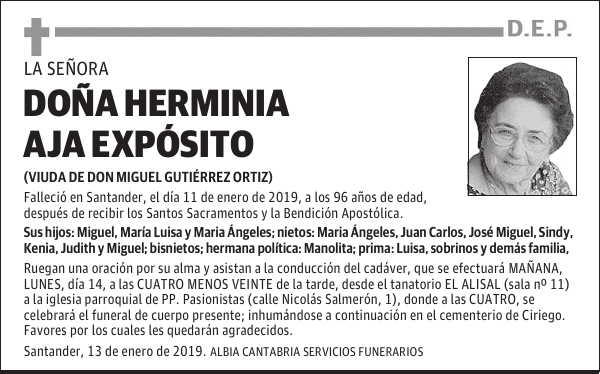 DOÑA HERMINIA AJA EXPÓSITO