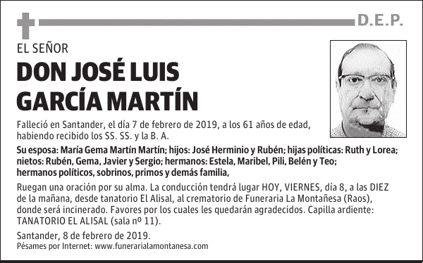DON JOSÉ LUIS GARCÍA MARTÍN