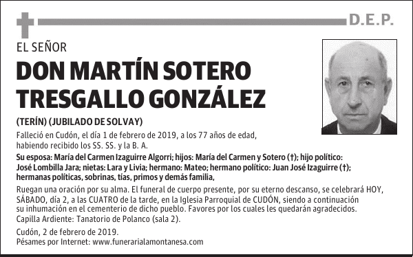 DON MARTÍN SOTERO TRESGALLO GONZÁLEZ