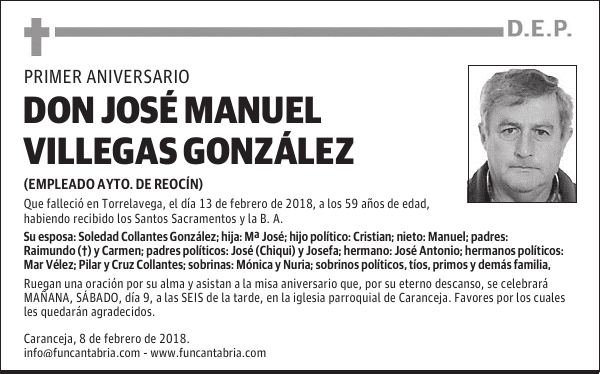 DON JOSÉ MANUEL VILLEGAS GONZÁLEZ
