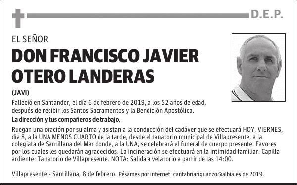 DON FRANCISCO JAVIER OTERO LANDERAS