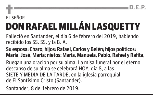 DON RAFAEL MILLÁN LASQUETTY