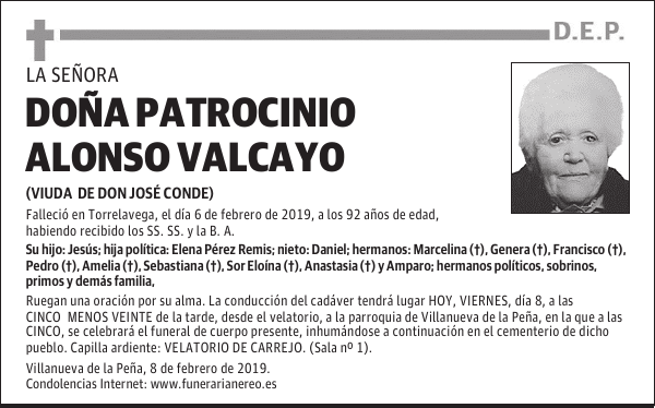 DOÑA PATROCINIO ALONSO VALCAYO