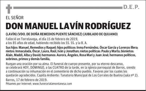 DON MANUEL LAVÍN RODRÍGUEZ