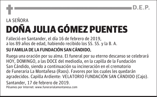 DOÑA JULIA GÓMEZ PUENTES