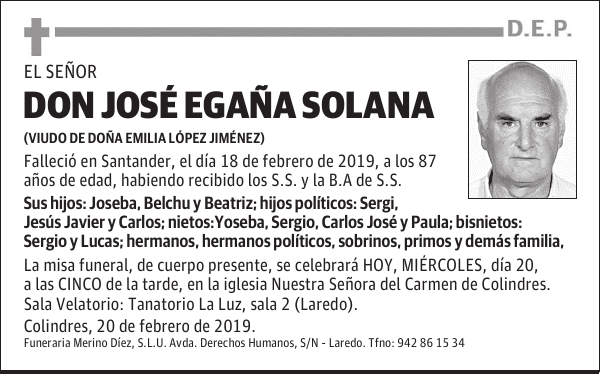 DON JOSÉ EGAÑA SOLANA