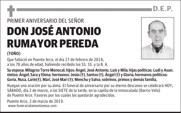 DON JOSÉ ANTONIO RUMAYOR PEREDA